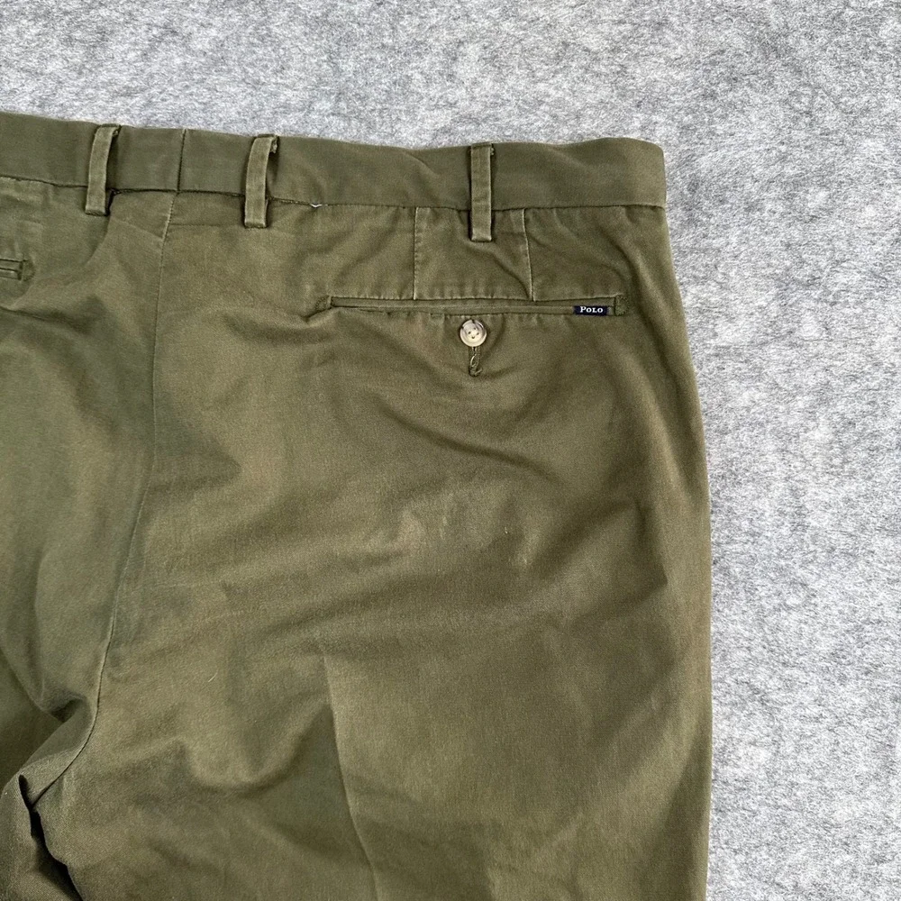 Polo Ralph Lauren Chinos Olive Green Slim Stretch Pants Mens 38x30